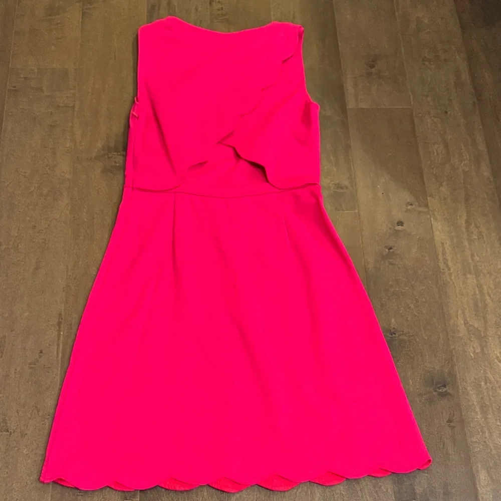 Kate Spade Pink Scallop Fit & Flare Dress Small Open Back Cocktail Mini